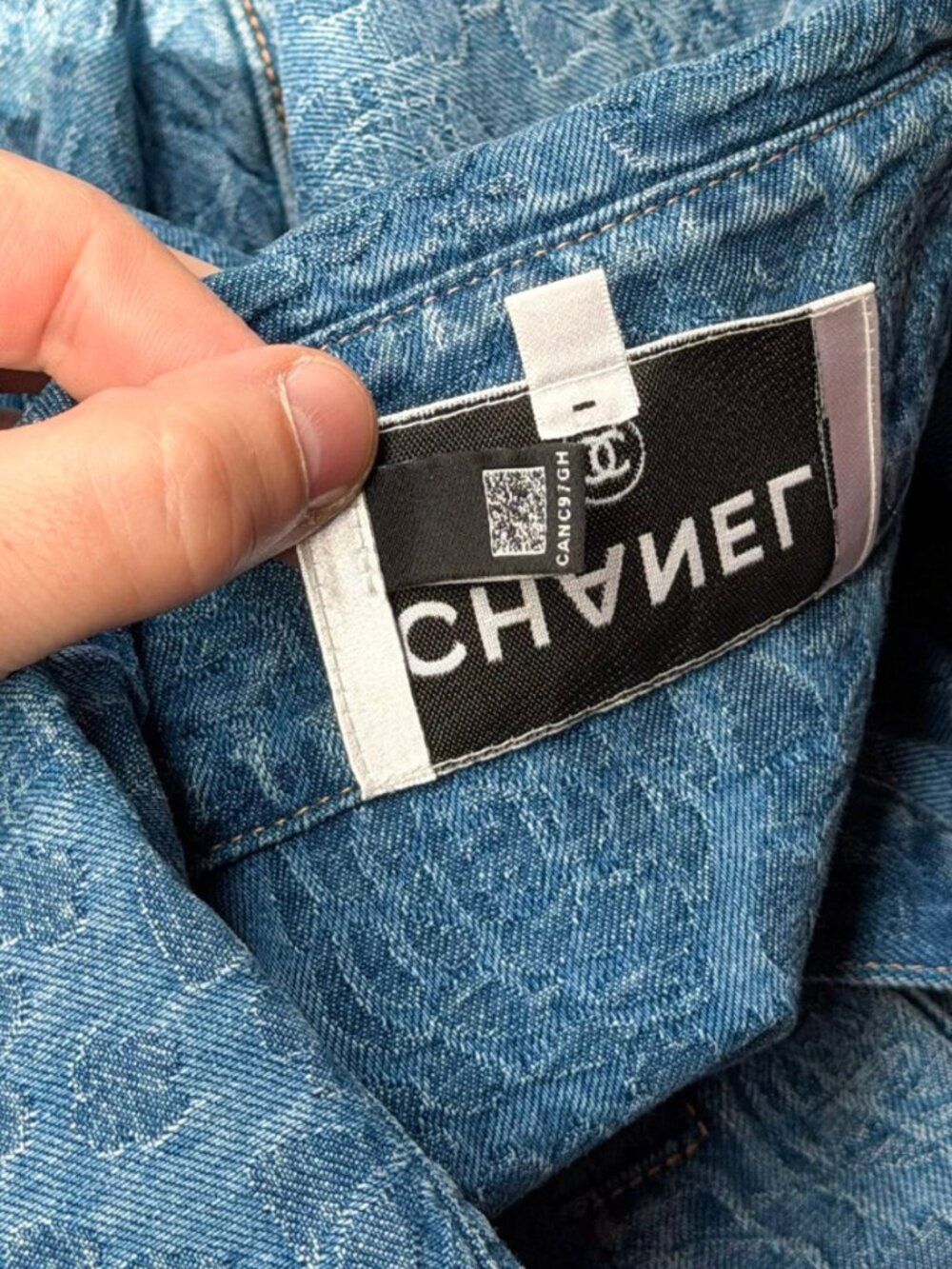 Chanel Pre Spring 2023 Blue Denim Camelia Shirt Dress - Picture 11 of 11